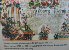 Veitshöchheimer Arbeitszeugnis für den Gärtner J. P. Mayer  anno 1761